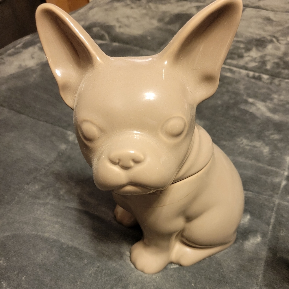 Gray French bulldog cookie jar